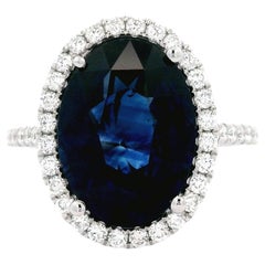 Alexander Beverly Hills GIA 6.79ct Oval Ceylon Sapphire & Diamond Ring 18k