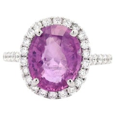 Alexander Beverly Hills GIA 5.09ct No-Heat Oval Pink Sapphire & Diamond Ring