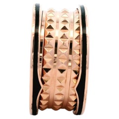 Bvlgari B.Zero1 Ring in 18kt Rose Gold with Black Enamel Size 62 (US 10)