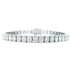 Alexander Beverly Hills All GIA 11.18ct Oval Cut D-F Diamond Tennis Bracelet 18k