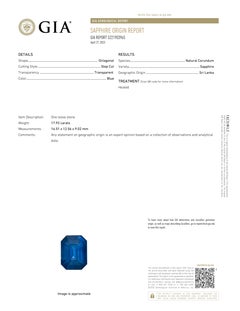 Alexander Beverly Hills All GIA 17.92ct Emerald Cut Sapphire Ring Platinum