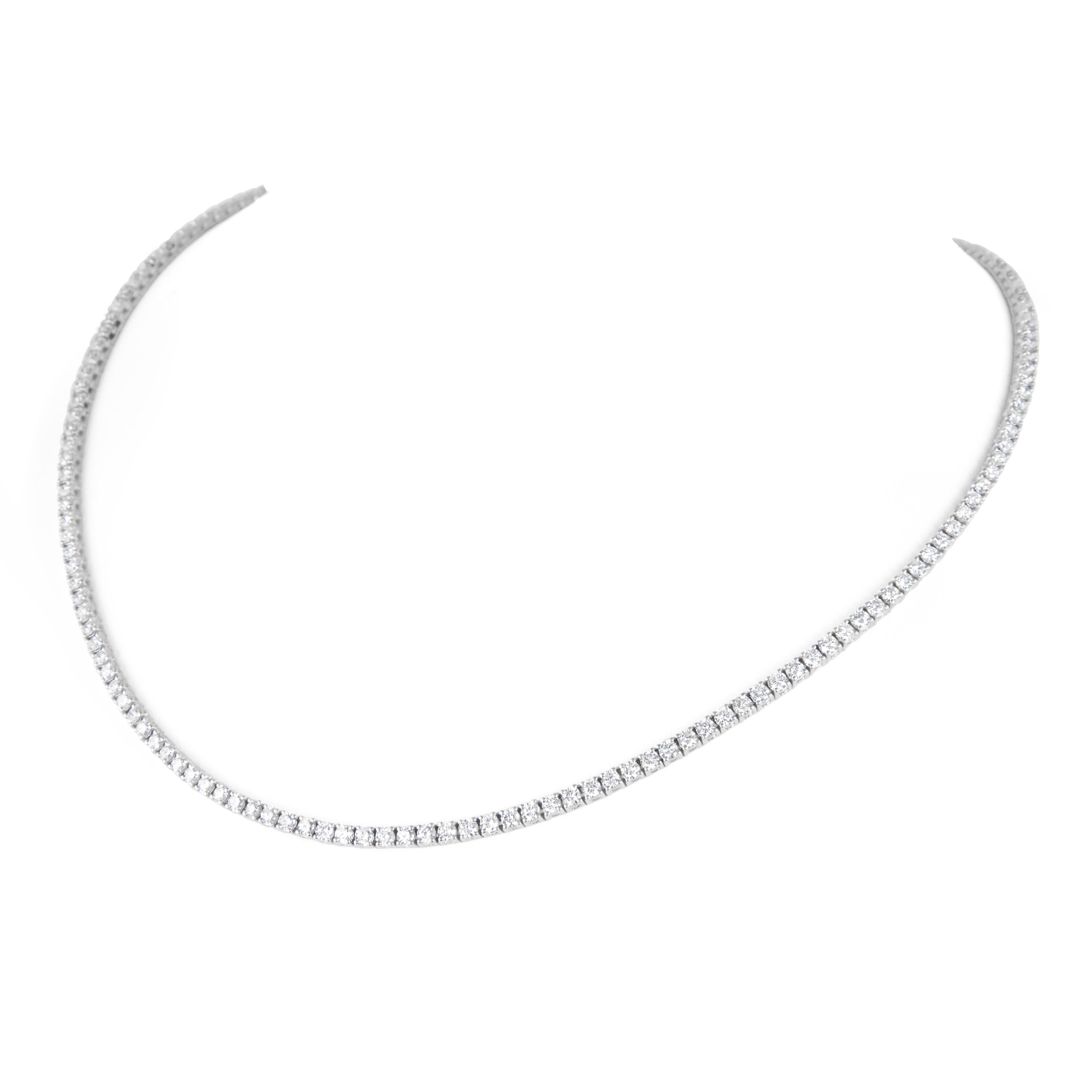 Collar de tenis con diamantes Alexander Beverly Hills 6,44 ct D-F Oro blanco 18k 16,5 pulg. Contemporáneo en venta