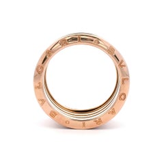 Bvlgari B.Zero1 Ring in 18kt Rose Gold with Black Enamel Size 62 (US 10)