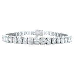 Alexander Beverly Hills All GIA 11.47ct Oval Cut D-F Diamond Tennis Bracelet 18k
