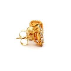 Alexander Beverly Hills Certified 6.03ct Yellow Diamond Stud Earrings with Halo