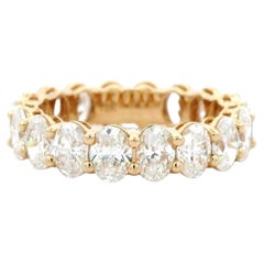 Alexander Beverly Hills All GIA 4.23ct Oval F-G Diamond Eternity Band 18k s.6