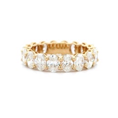Alexander Beverly Hills All GIA 4.23ct Oval F-G Diamond Eternity Band 18k s.6