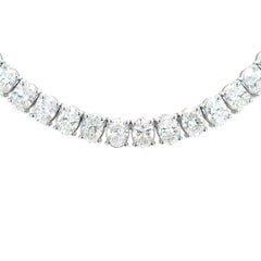 Alexander Beverly Hills All GIA 26.06ct Oval Cut D-F Diamond Tennis Necklace 18k