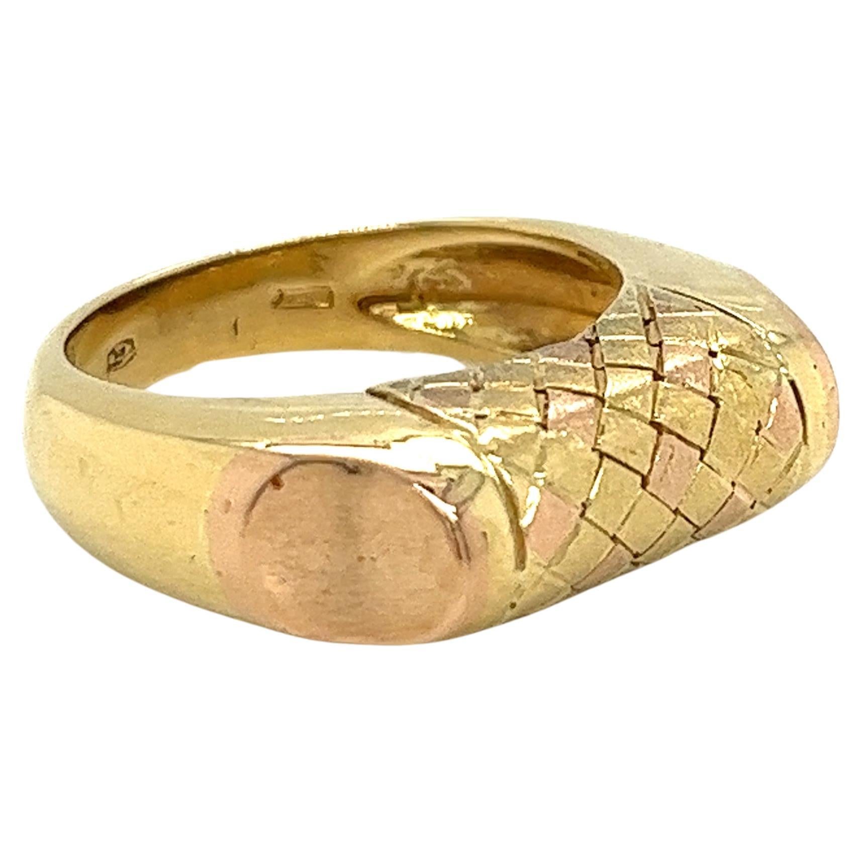 Vintage 1980's 18k Yellow Gold and Rose Gold Statement Ring For Sale
