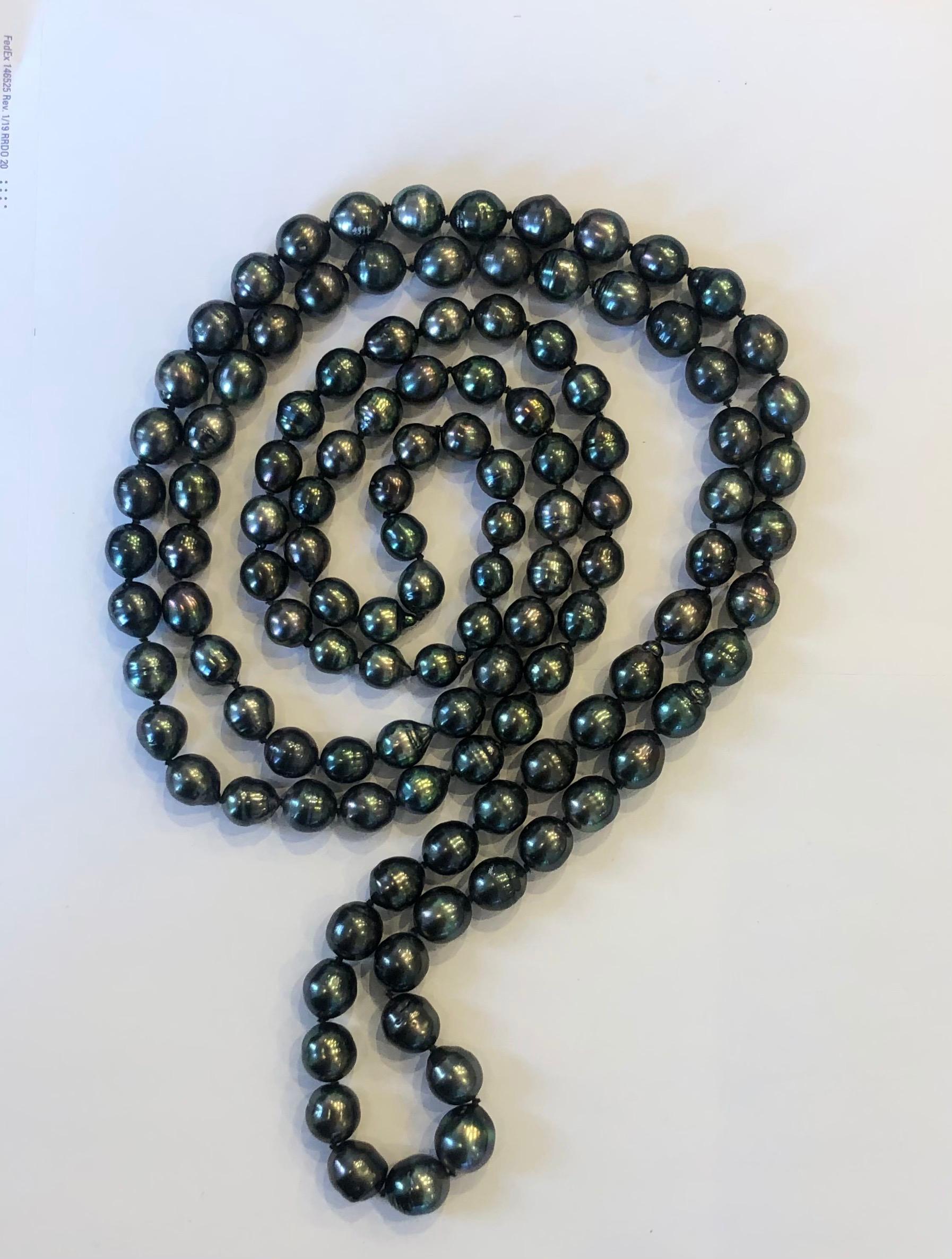pearl necklace with black string