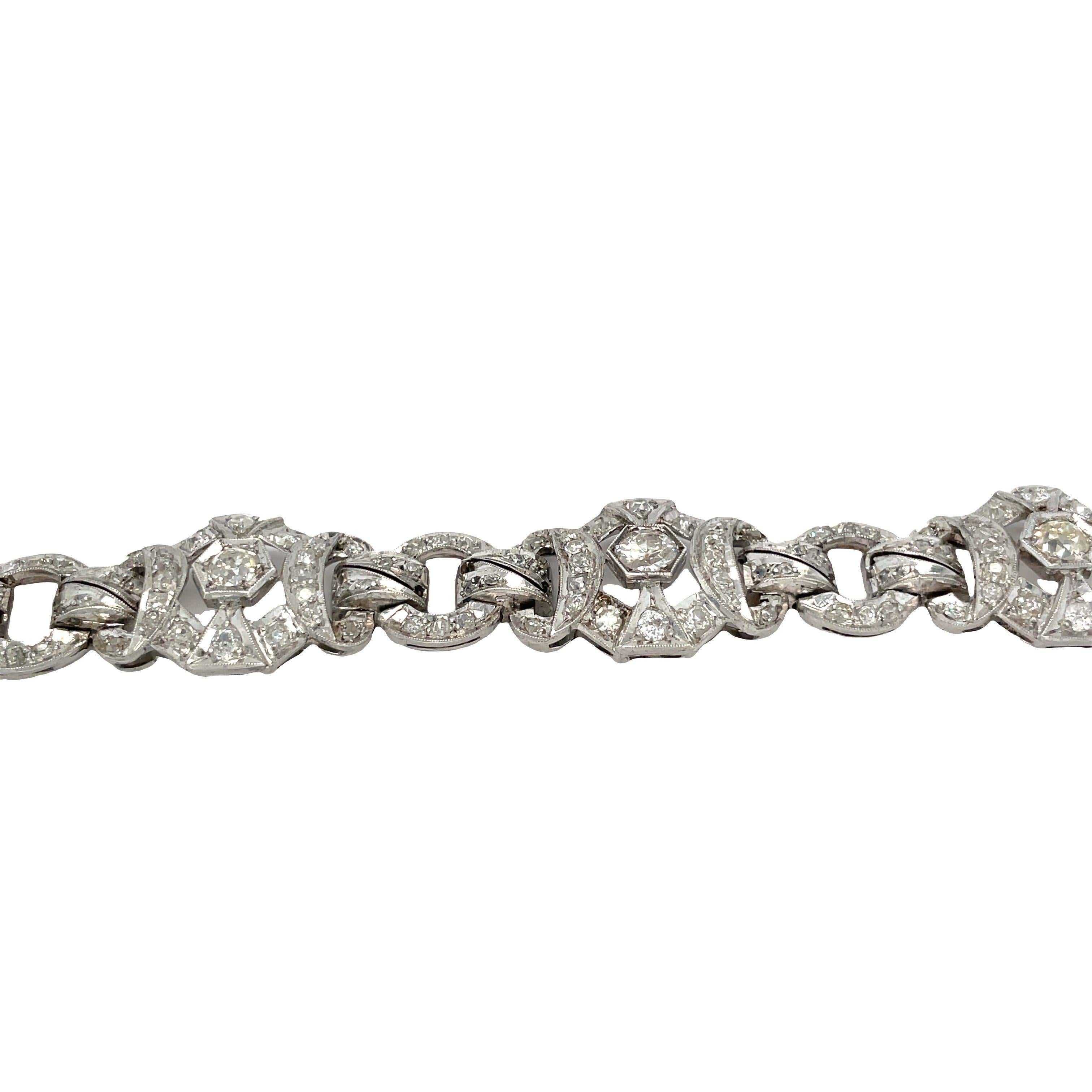 4.40 carats Edwardian Silver Diamond Bracelet 1