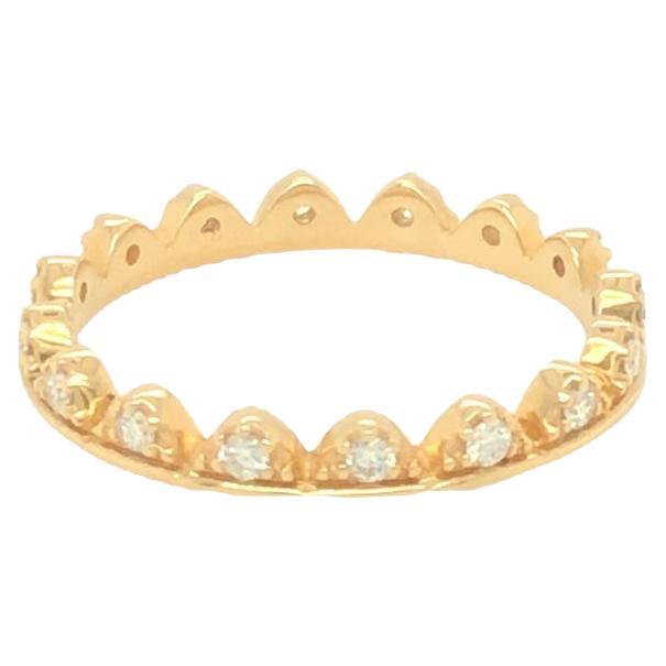 For Sale:  Gems Are Forever Crown Diamond Eternity Ring 14K Yellow Gold