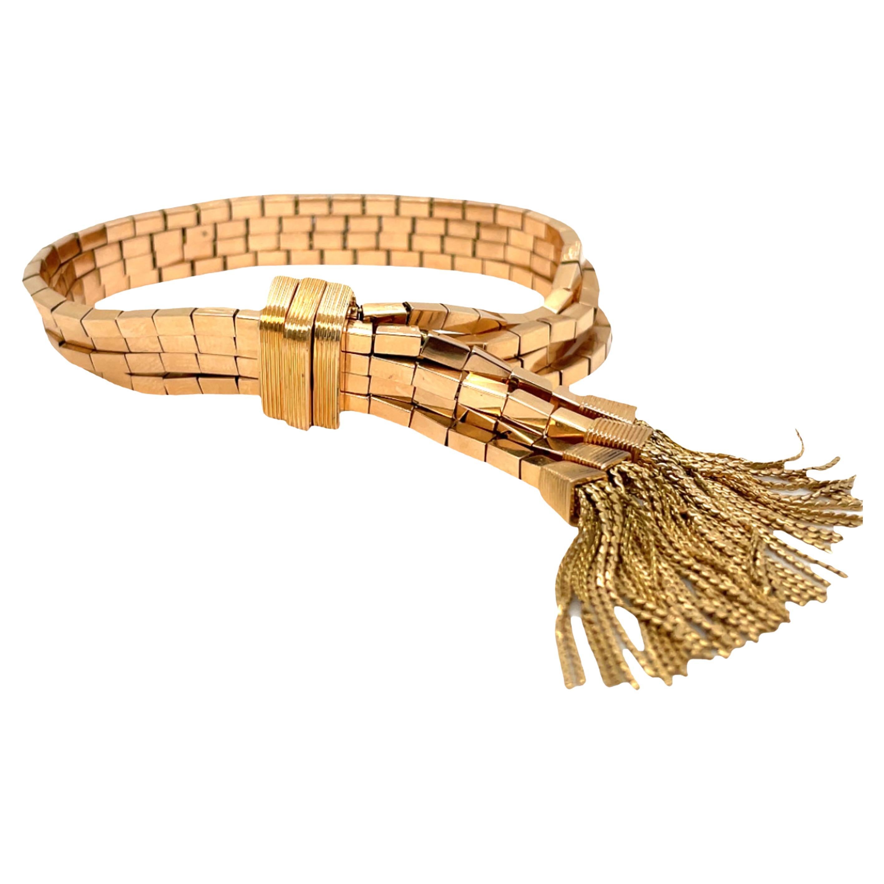 Retro Gold Tassel Bracelet in 18K Rose Gold