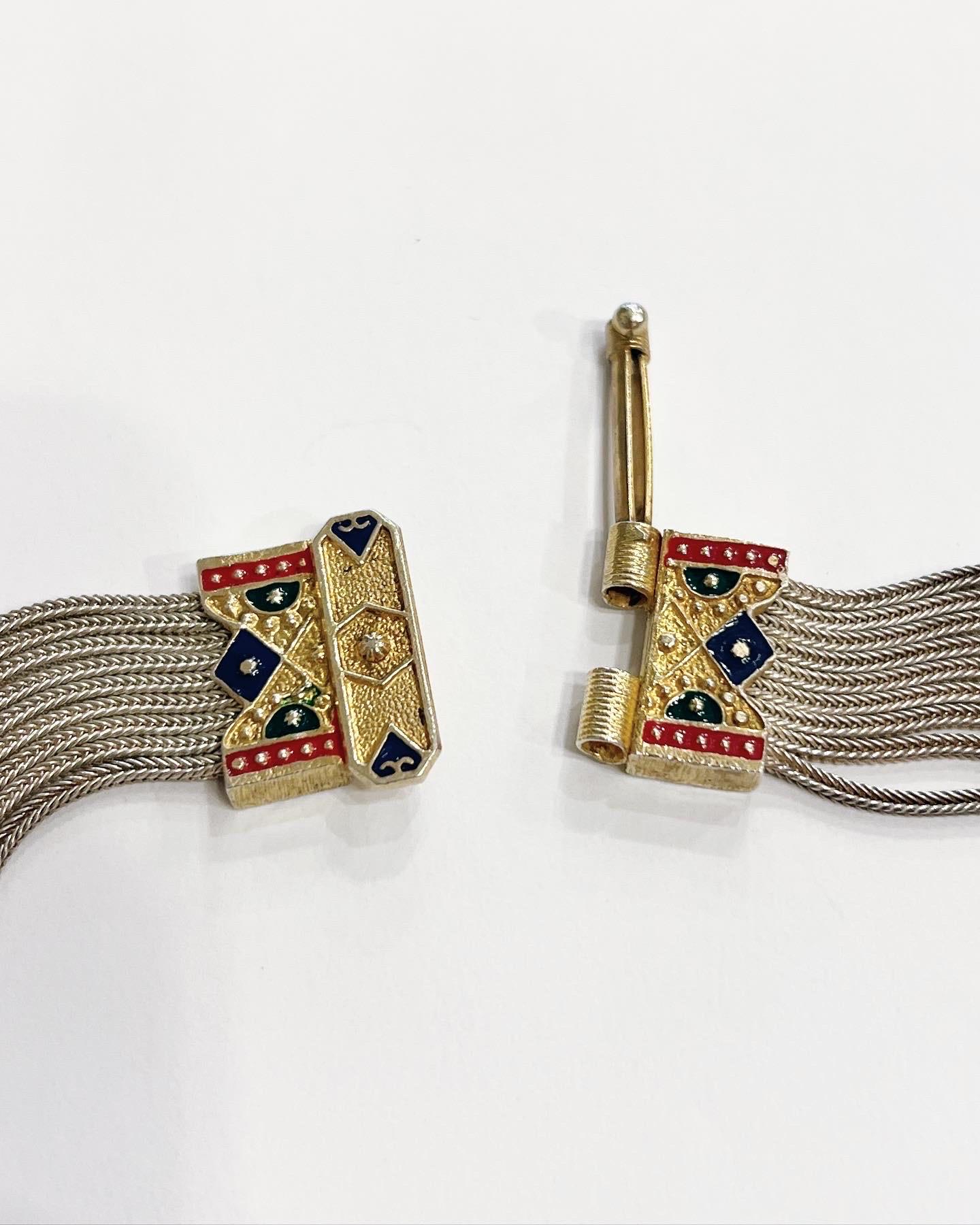 da uomo o donna Turchia Collana in argento 925 e smalto vermeil a più fili in vendita