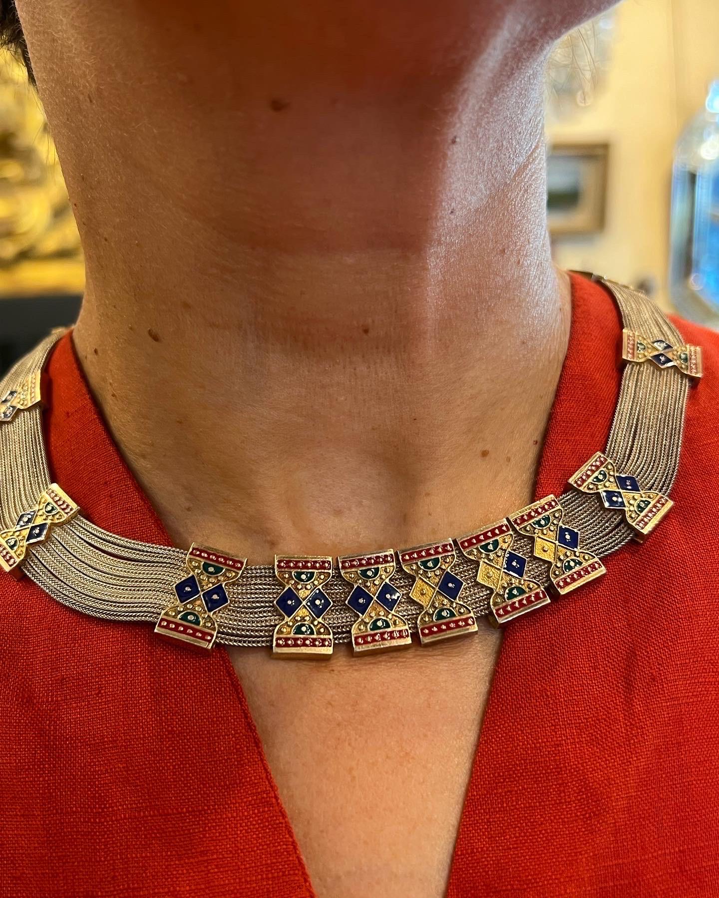 Turchia Collana in argento 925 e smalto vermeil a più fili in vendita 1