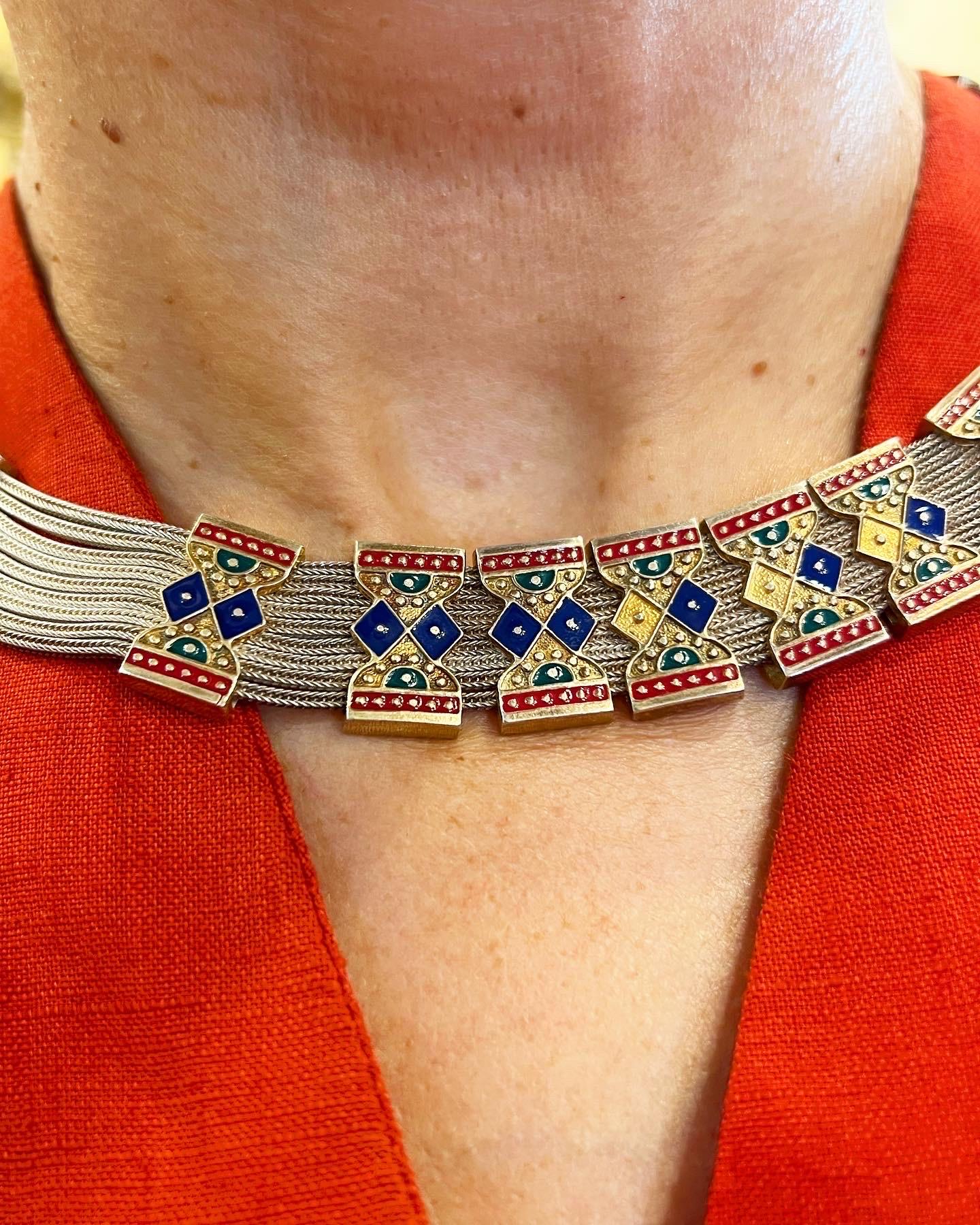 Turchia Collana in argento 925 e smalto vermeil a più fili in vendita 3