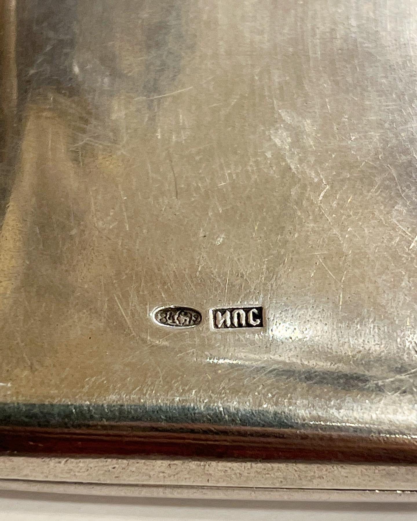 Artisan Russian 925 silver box dated 1907 For Sale