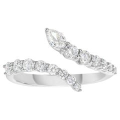 14K Weißgold Bypass Ring