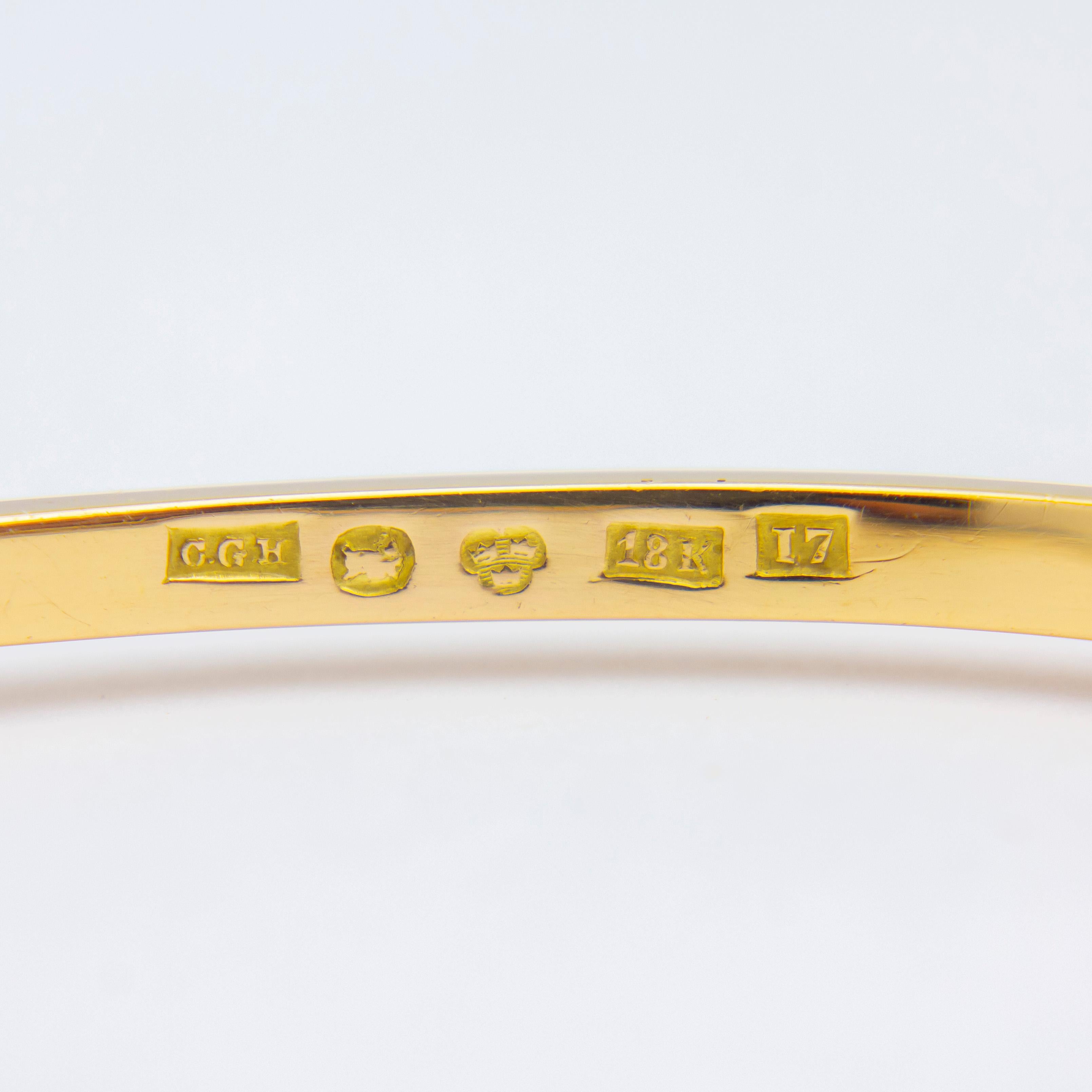 Antique Swedish Diamond & Garnet Bangle For Sale 3