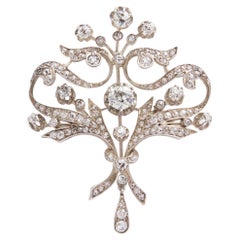 Ornate Edwardian Era Diamond Brooch Pin