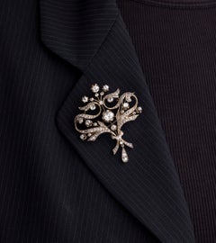 Ornate Edwardian Era Diamond Brooch Pin