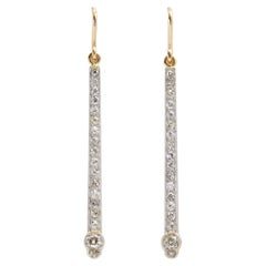 Art Deco Gold & Diamond Drop Earrings