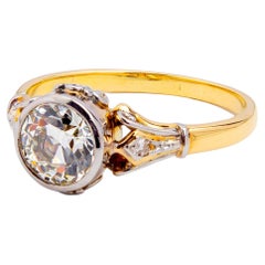 Von Art Déco inspirierter Ring aus 18-Karat-Gold mit Diamanten