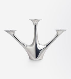 Sterling Silver Modernist Candelabra by Henning Koppel for Georg Jensen