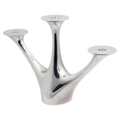 Sterling Silver Modernist Candelabra by Henning Koppel for Georg Jensen