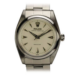 Vintage Rolex Stainless Steel Oyster Perpetual Precision Wristwatch Ref 6556 circa 1961