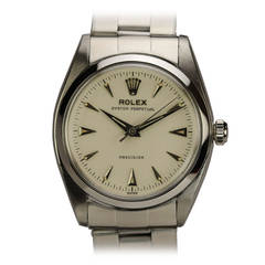 Rolex Stainless Steel Oyster Perpetual Precision Wristwatch Ref 6556 circa 1961