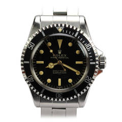 Vintage Rolex Stainless Steel Submariner Wristwatch with Gilt Underline Dial Ref 5513
