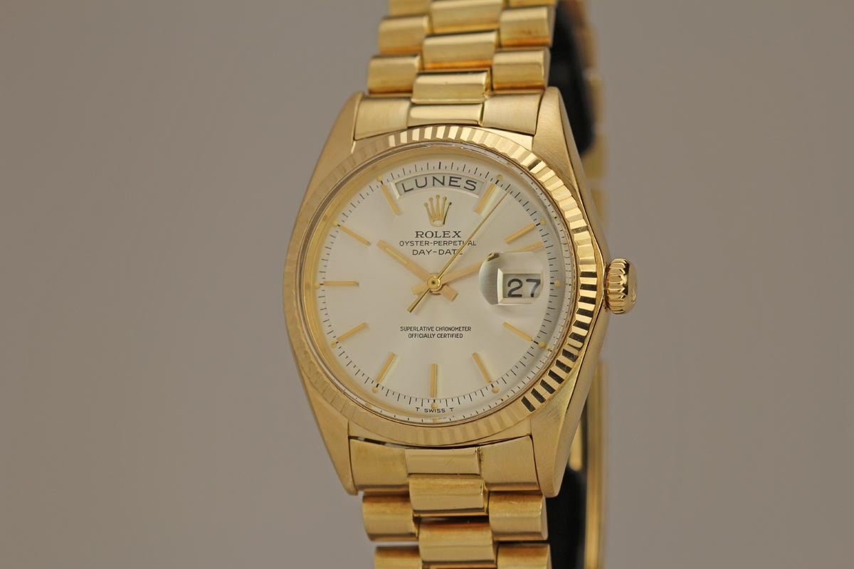 Rolex Yellow Gold Day-Date President Wristwatch Ref 1803 circa 1960 In Excellent Condition In Miami Beach, FL