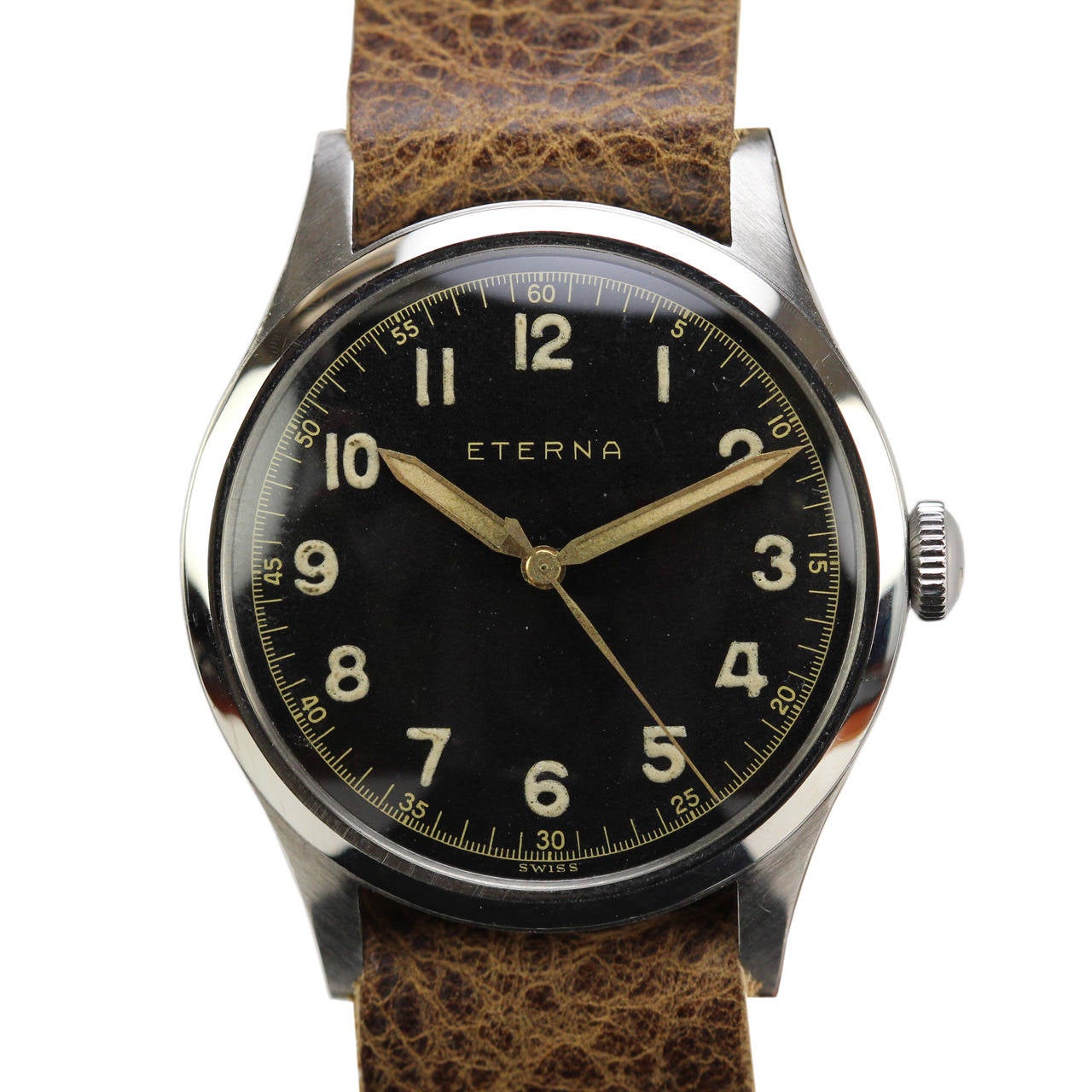Eterna Stainless Steel Military Wristwatch c. 1950s