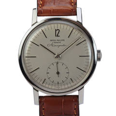 Retro Patek Philippe Stainless Steel Amagnetic Wristwatch Ref 3417