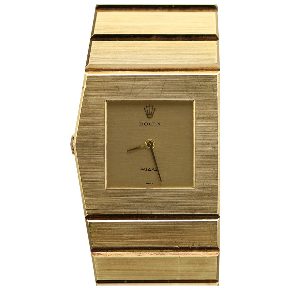 Rolex Yellow Gold King Midas Left-Handed Wristwatch Ref 9630