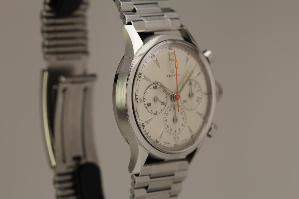 Zenith Stainless Steel Chronograph Wristwatch  In Excellent Condition In Miami Beach, FL
