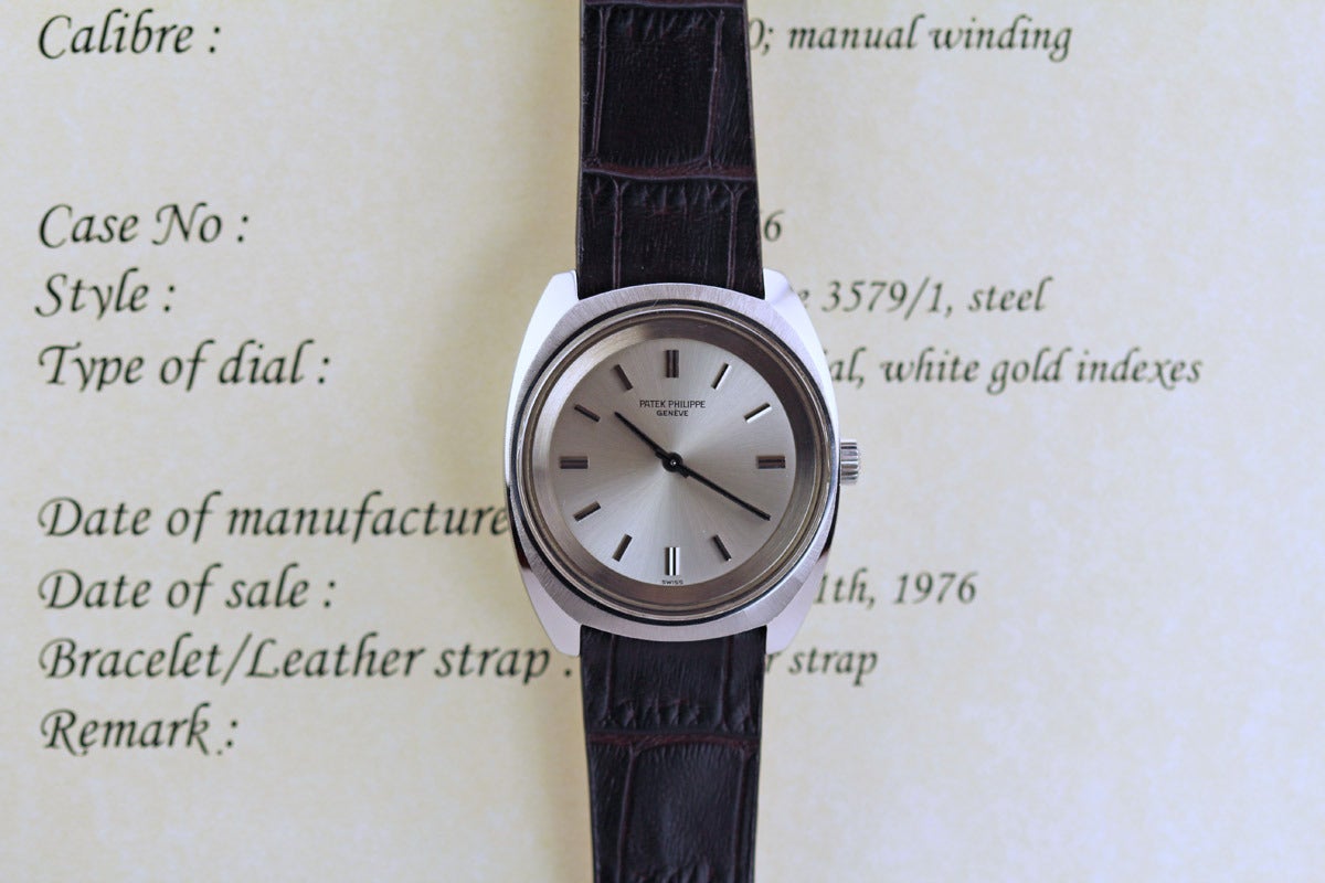 Men's Patek Philippe Stainless Steel Manual Wind Wristwatch Ref 3579/1