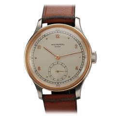 Patek Philippe Rose Gold Stainless Steel Calatrava Wristwatch Ref 570