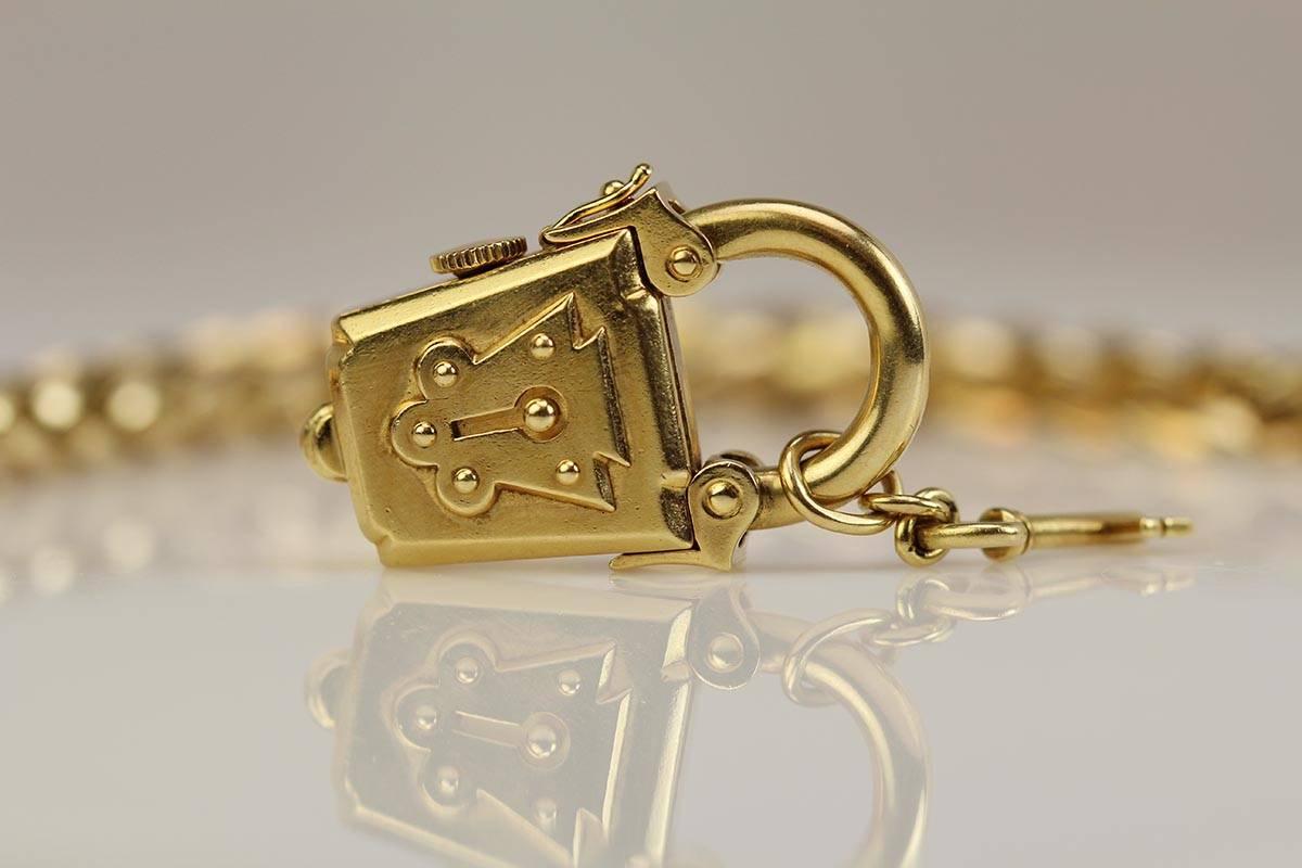 Rolex Yellow Gold Precision Lantern Watch Charm Bracelet Ref 9076 3