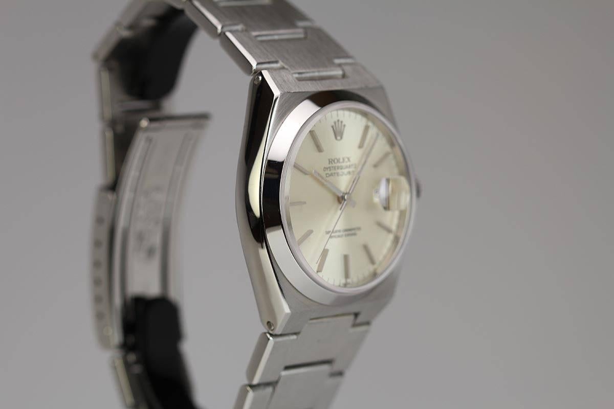 Rolex Oyster Quartz Datejust reference 17000 in stainless steel with integrated bracelet.