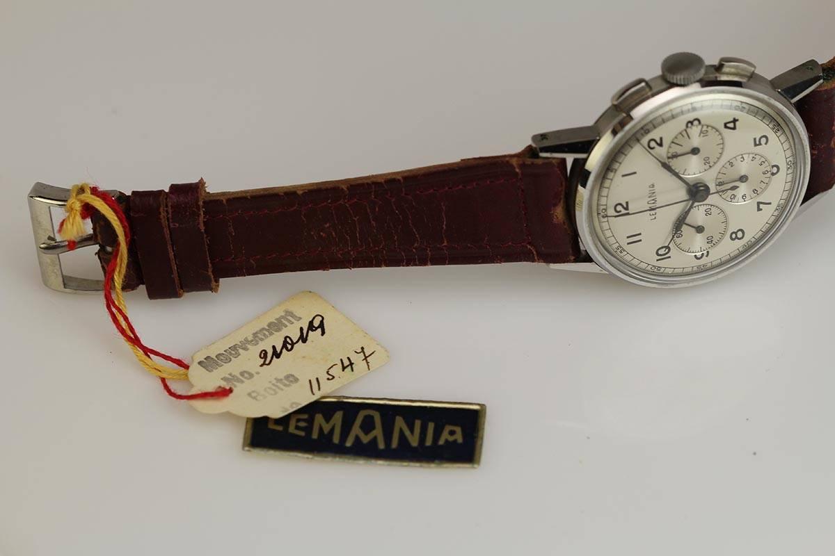 Lemania NOS Stainless Steel Chronograph Wristwatch 4