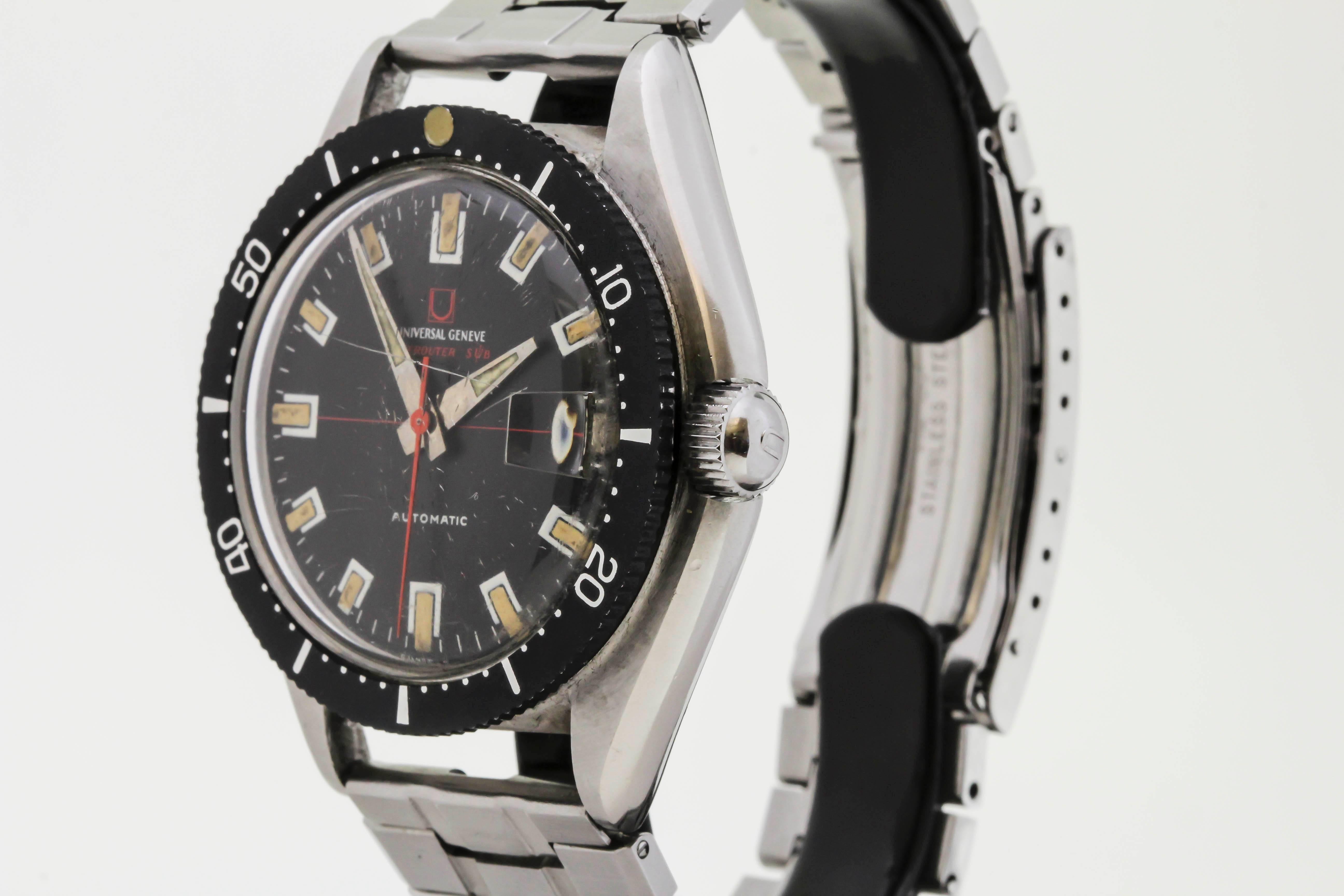 Universal Geneve Polerouter Sub Ref 869116/02 c 1960's In Excellent Condition In Miami Beach, FL