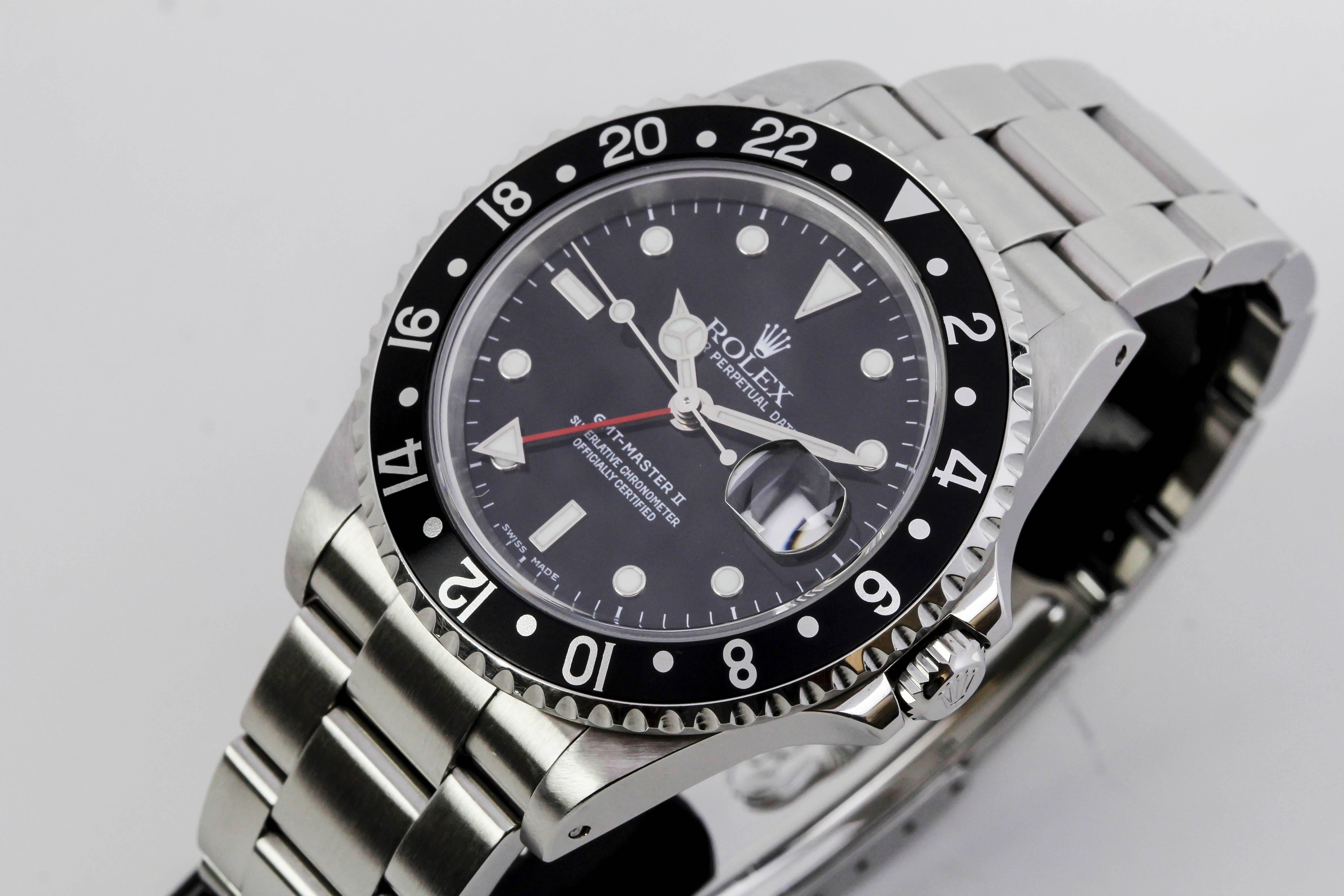 Men's Rolex Stainless Steel GMT Master II Ref 16710  Wristwatch