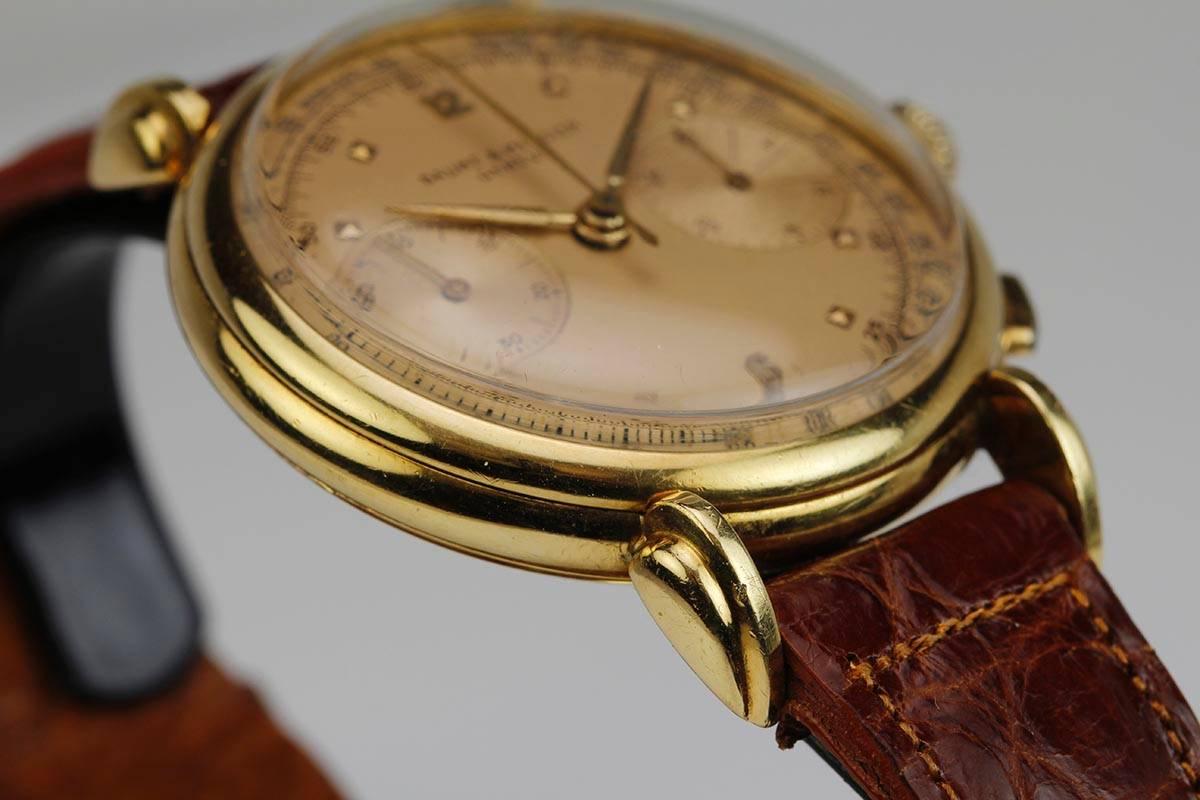 Men's Baume & Mercier Yellow Gold Chronograph Wristwatch, circa 1950s