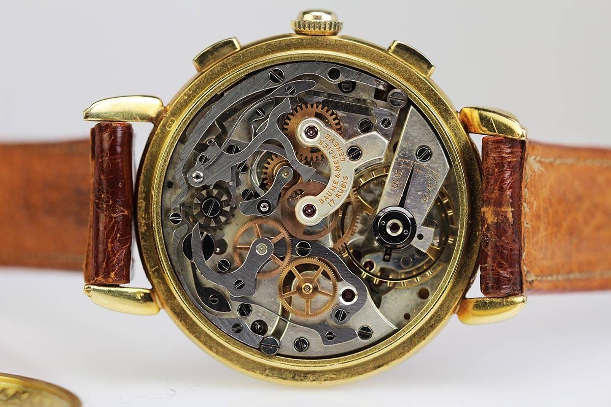 Baume & Mercier Yellow Gold Chronograph Wristwatch, circa 1950s 3