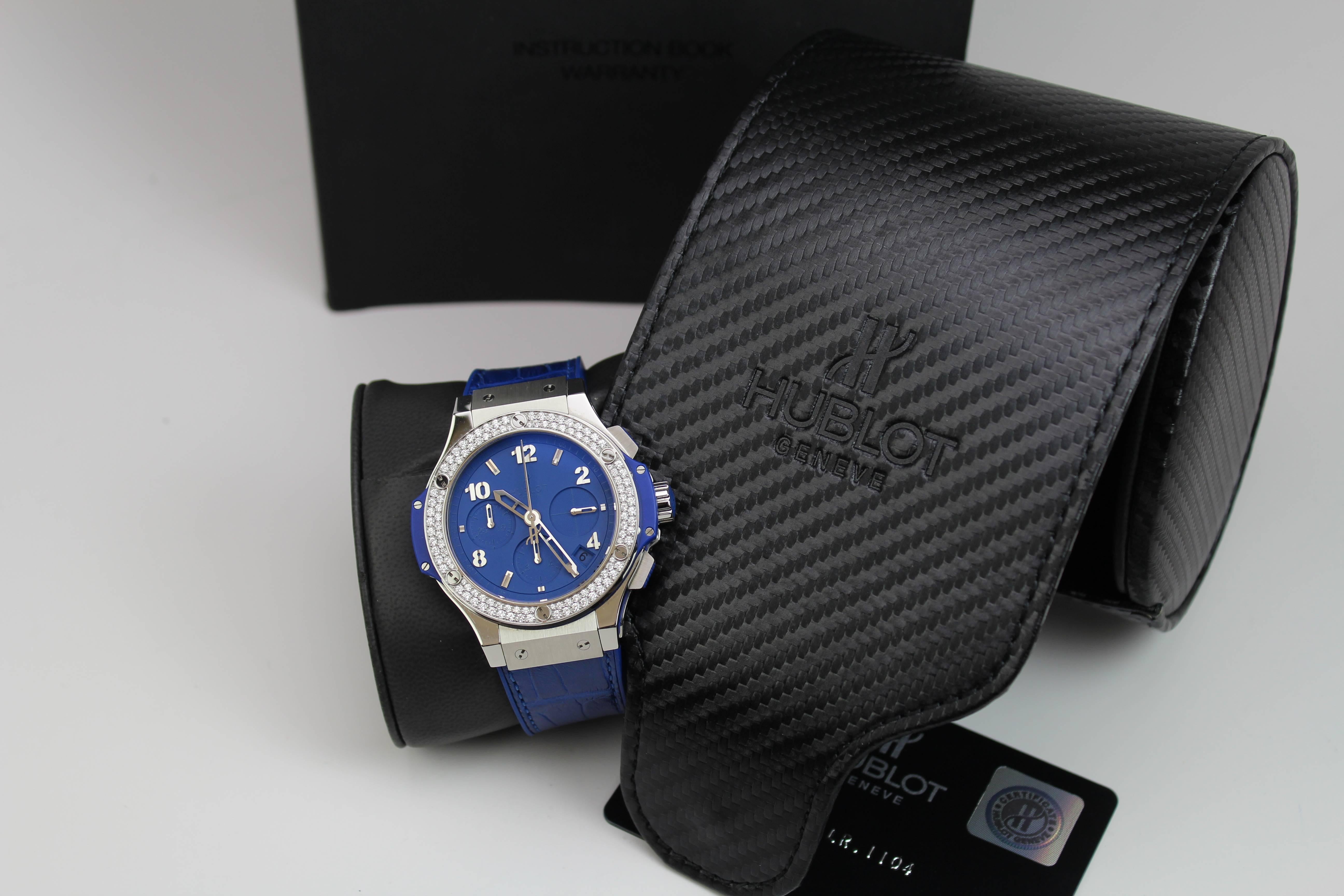 Men's Hublot Titanium Steel Big Bang Tutti Frutti Dark Blue Automatic Wristwatch