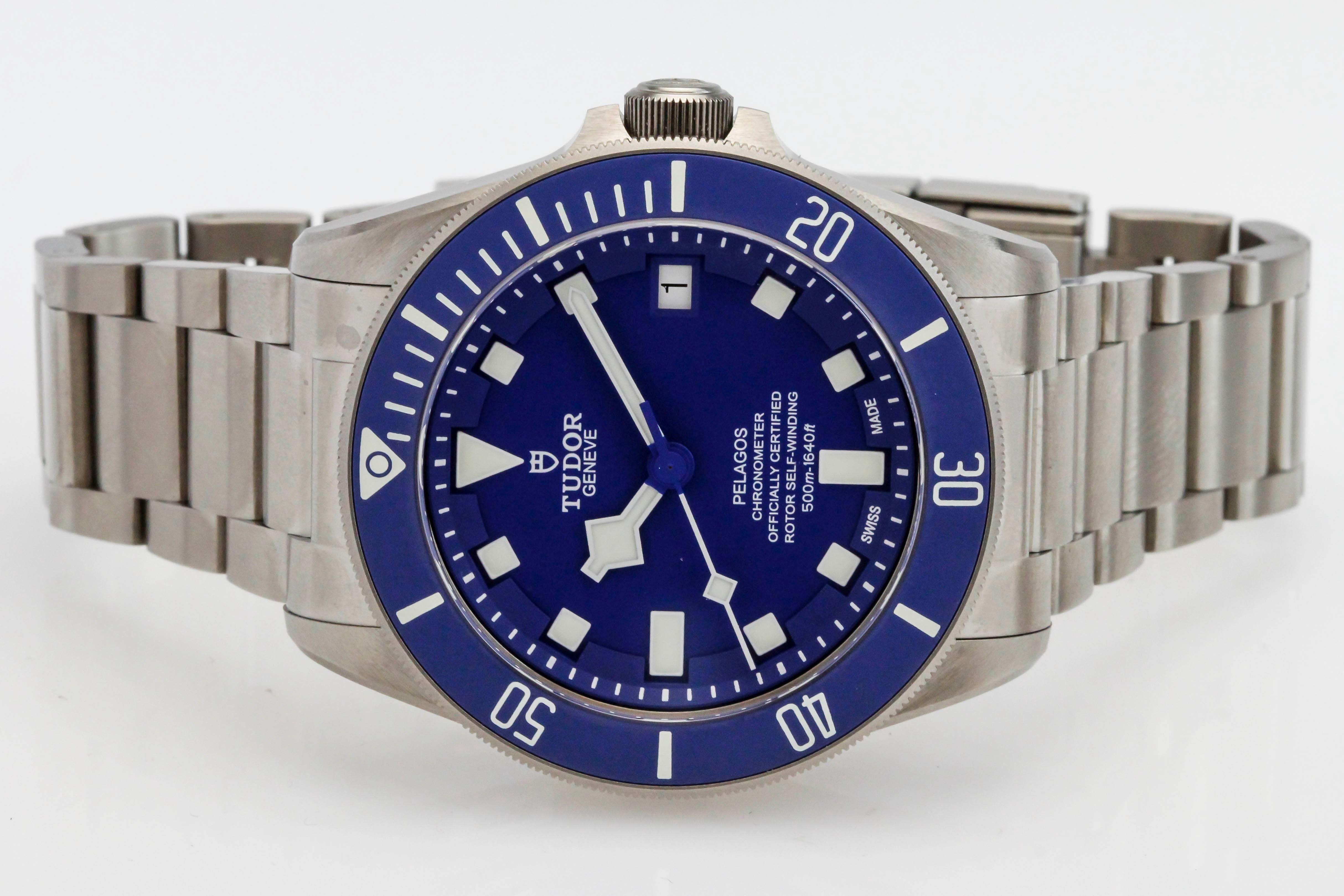 Tudor Titanium Pelagos Blue Dive Automatic Wristwatch Ref 25600TB  1