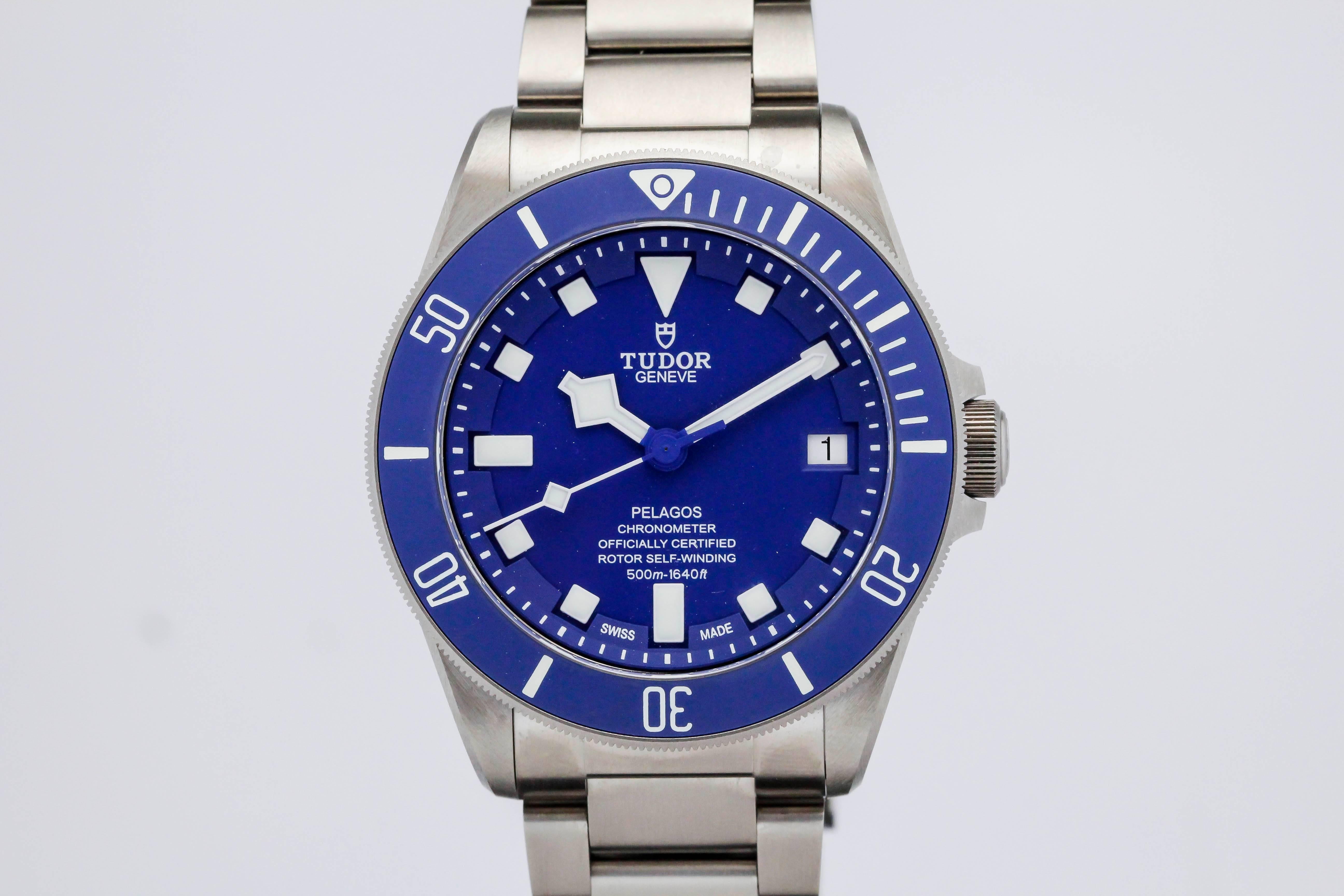 Tudor Titanium Pelagos Blue Dive Automatic Wristwatch Ref 25600TB  3