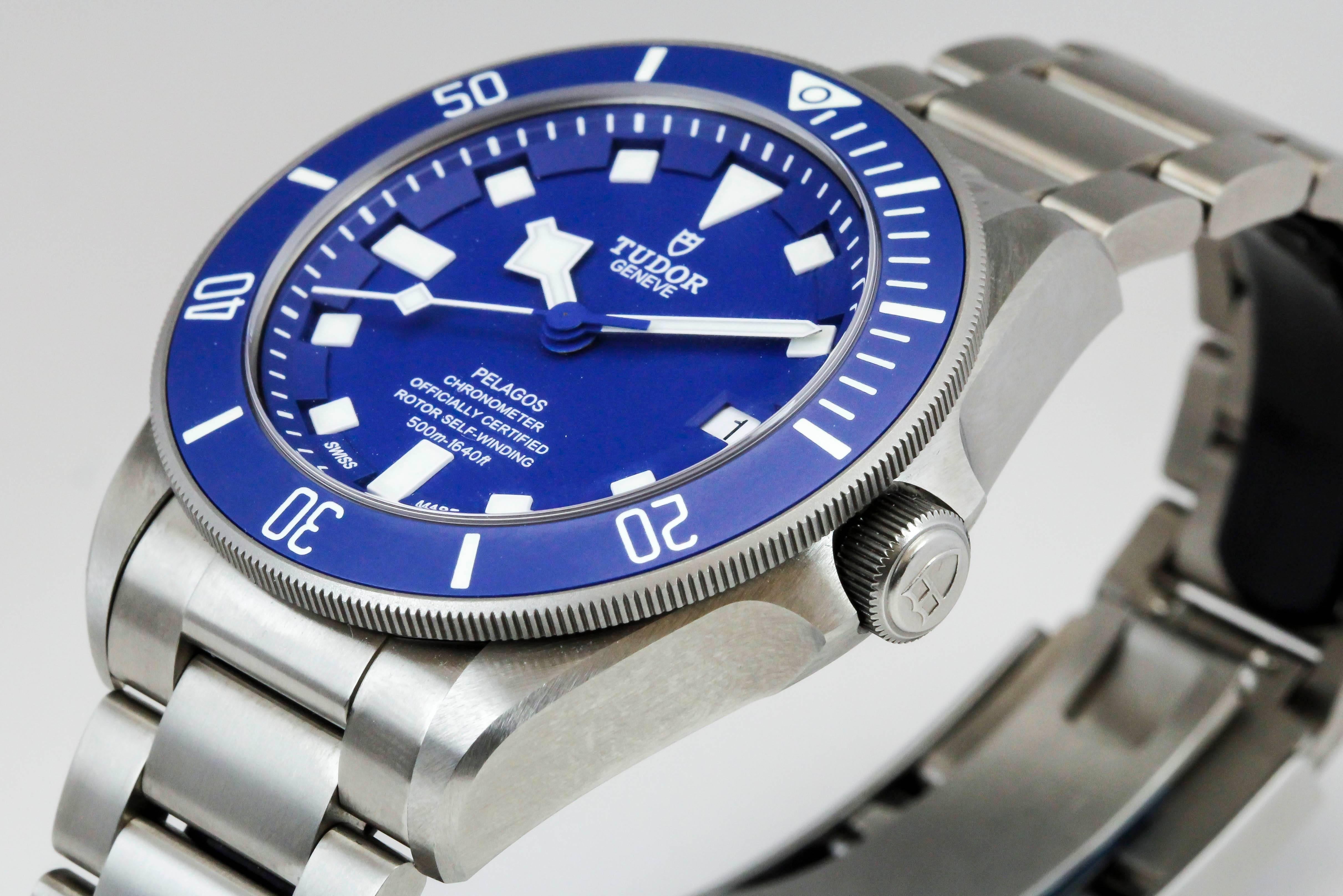 Tudor Titanium Pelagos Blue Dive Automatic Wristwatch Ref 25600TB  2